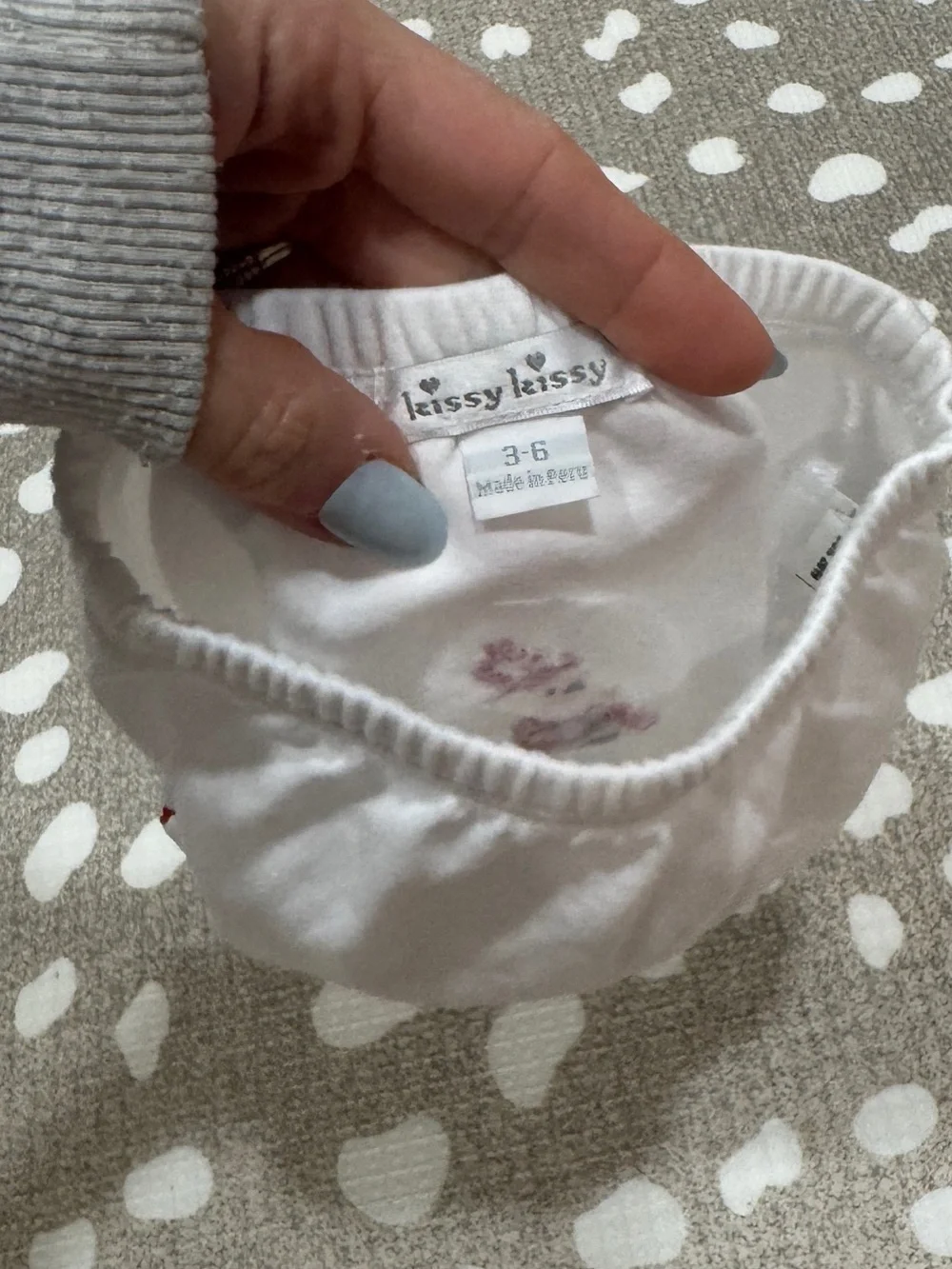 Kissy Kissy embroidered bloomers diaper cover Christmas santa pima cotton ruffle